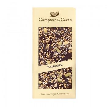 Tablettes - Tablette de chocolat noir mélange de 5 graines 80G - 