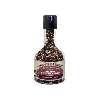 Poivres - Moulin Empilable Mélange 4 Poivres Et Baies 120G - 