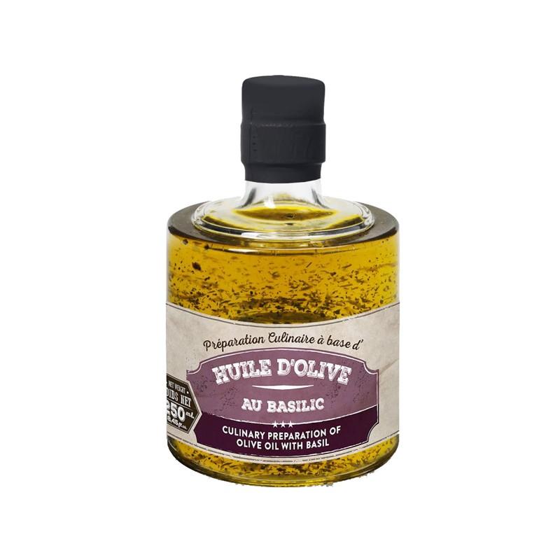 Huiles - Préparation Culinaire à base d'huile d'olive au basilic 25CL - 