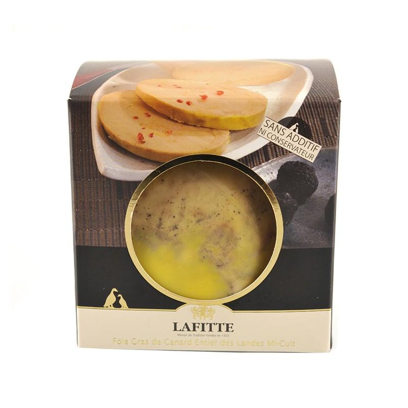 Foie gras - Foie gras de canard entier, demi-lobe, mi-cuit, poivré (sous vide) Prix au KG - 