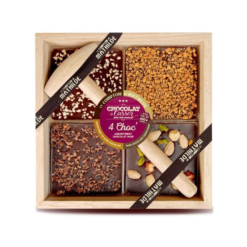 Chocolats fantaisies - Chocolat à Casser Assortiment de Chocolat Noir 400G - 