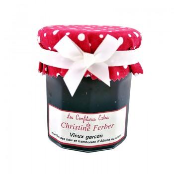 Créations originales - Confiture Vieux Garçons myrtilles et framboises au kirsch 220G - 