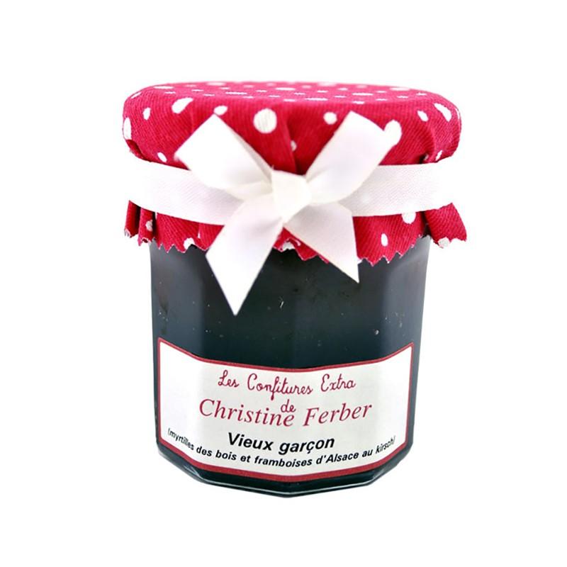 Créations originales - Confiture Vieux Garçons myrtilles et framboises au kirsch 220G - 
