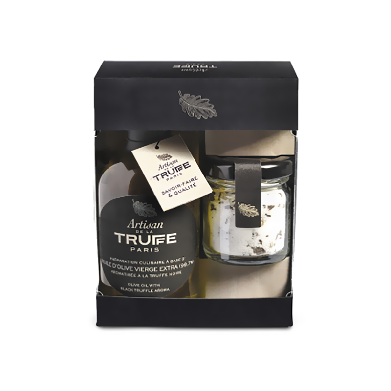 Coffret Huile d'olive à la truffe et mini sel à la truffe