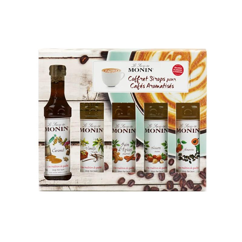 Coffret Cafés Gourmands 5 mignonnettes de sirop Monin 5x5CL