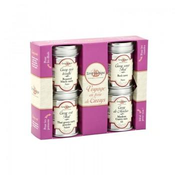 Coffret Curry noir, rouge, vert, jaune 80G