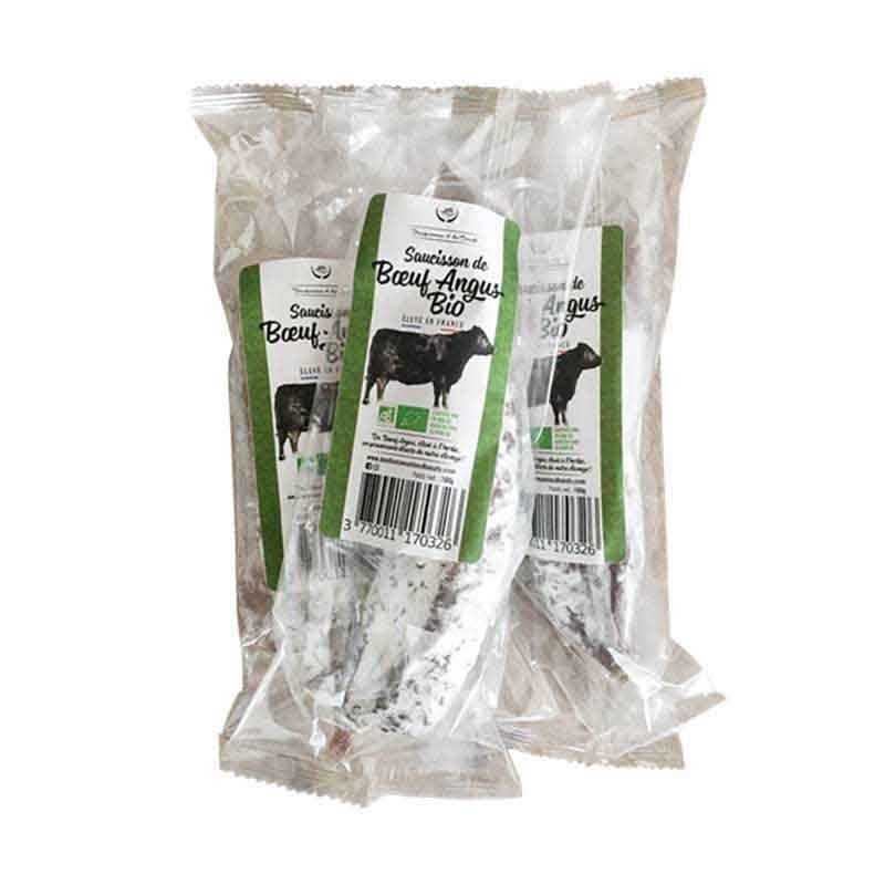 Sachet De Saucisson Droit De Boeuf Angus Bio Nature 100G