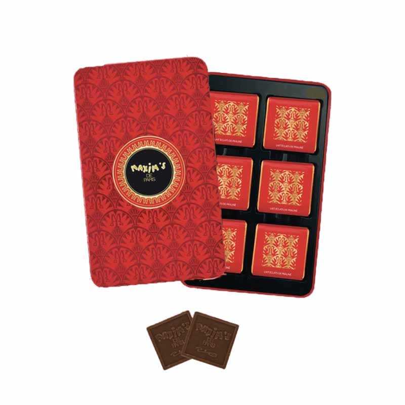 Plumier Rouge 12 Carrés Chocolat Au Lait 58G - Maxim's