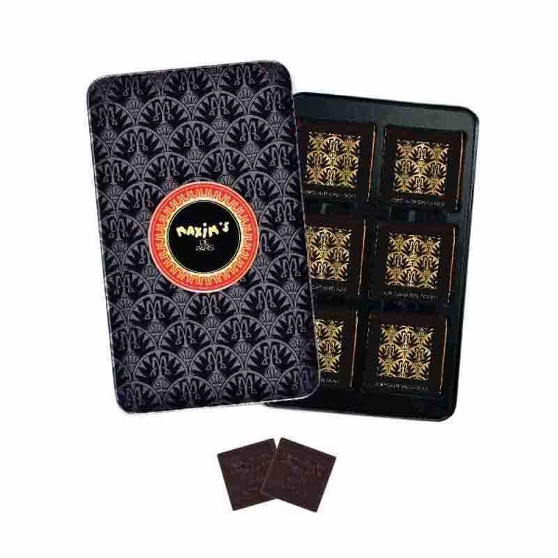 Plumier Noir 12 Carrés Chocolat Noir 58G - Maxim's