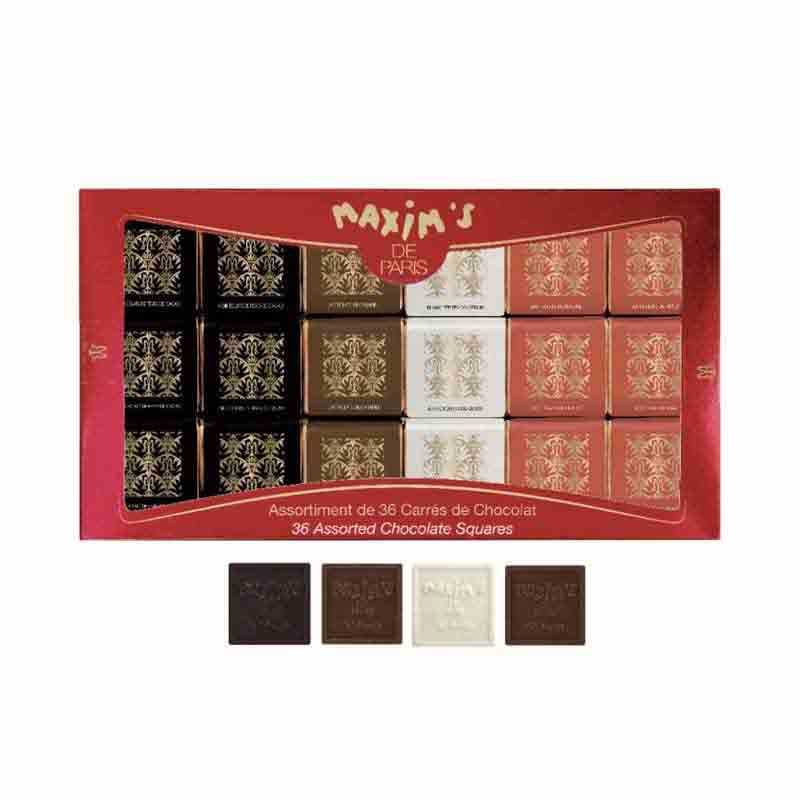 Etui 36 Carrés Chocolat Assortis 175G - Maxim's Etui 36 Carrés Chocolat Assortis 175G - Maxim's