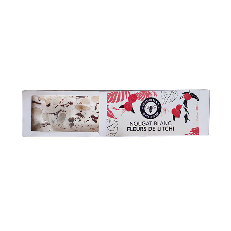 Barre De Nougat Litchi Compagnie du miel100G