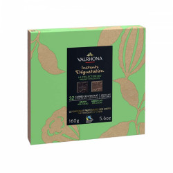 Coffret 32 Carrés Bio Noir et Lait Valrhona