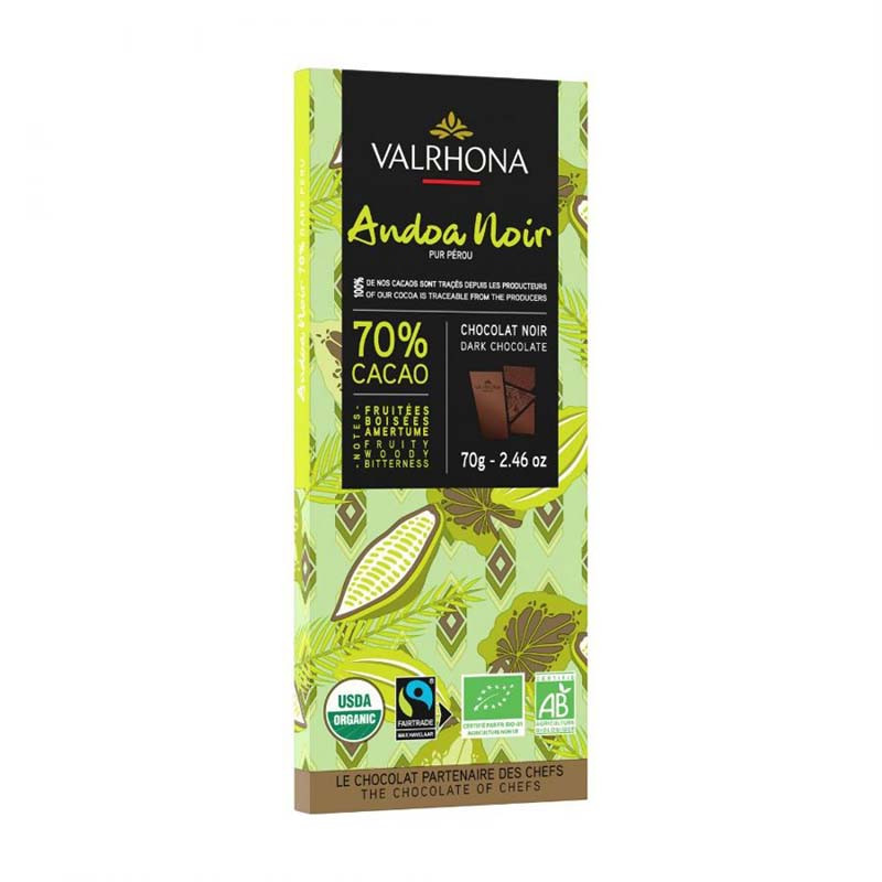 Tablette Chocolat Noir 70% Andoa Bio 70G Valrhona