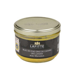 Bloc de foie gras de canard en morceaux (30%) en bocal 190G