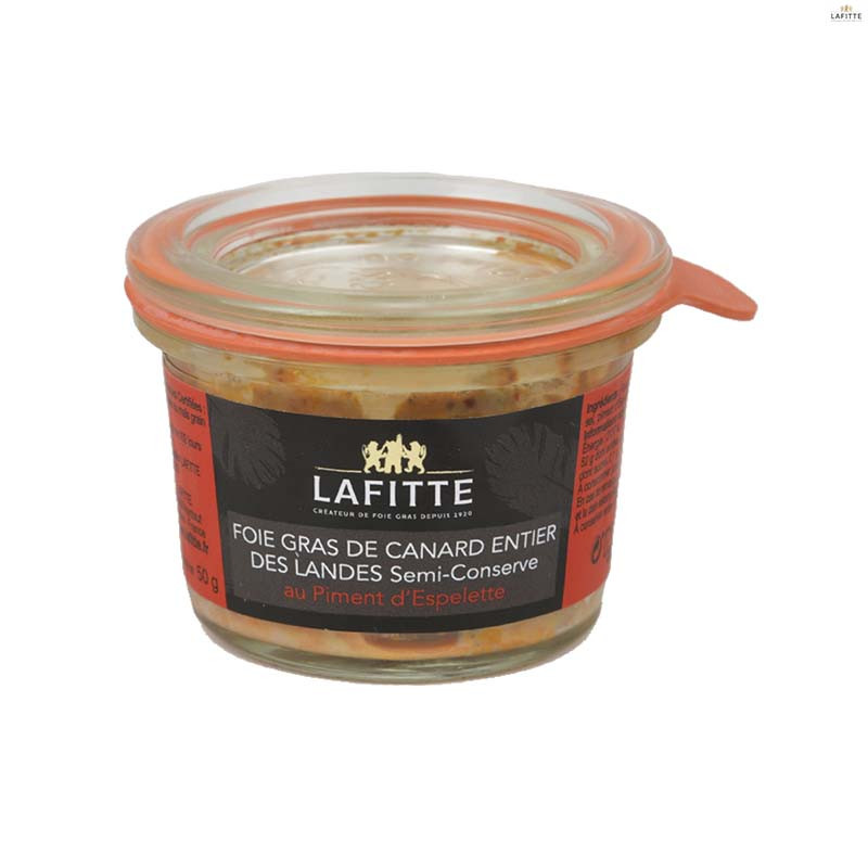 Foie gras de canard entier au piment d'Espelette verrine 50G