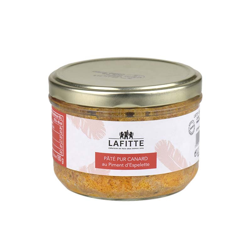 Pâté de canard au piment d'Espelette en bocal 180G