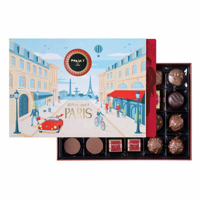 Boîte Assortiment 22 Chocolats Avec Fourreau Noël 215G