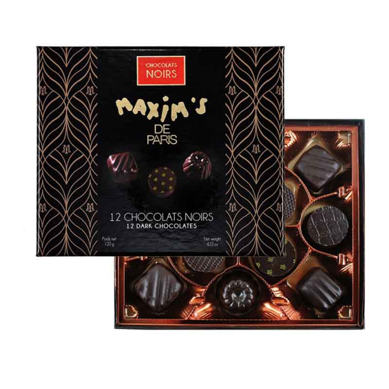 Coffret Connaisseurs 12 chocolats noirs Maxim's 120G