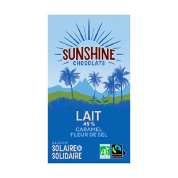 Tablette Chocolat Lait Caramel Fleur de Sel 100G Sunshine
