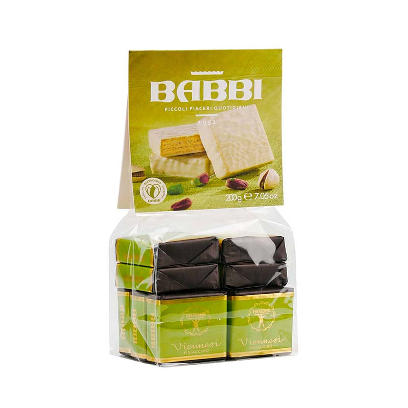 Viennesi Pistache Chocolat Blanc 10 Gaufrettes 200G Babbi
