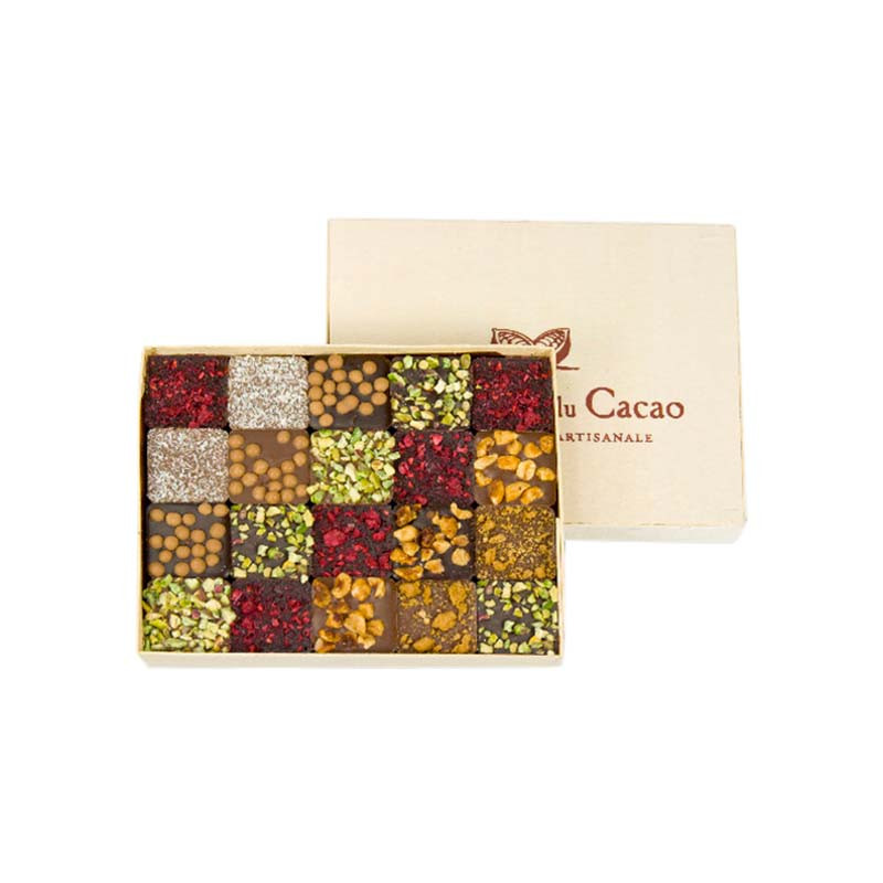 Chocolats Pralinés Feuilletés Noir et Lait 162G