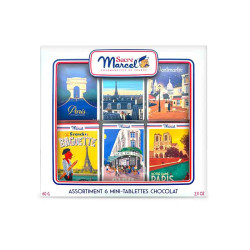 Etui Paris 6 Mini Tablettes de Chocolat 60G Sacré Marcel