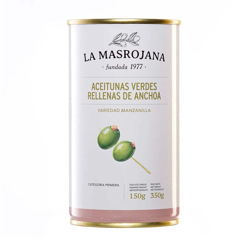 Olives Farcies Aux Anchois La Masrojana 150G Net Égoutté