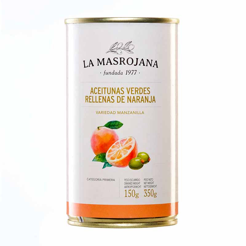 Olives Farcies A l'Orange La Masrojana 150G Net Égoutté