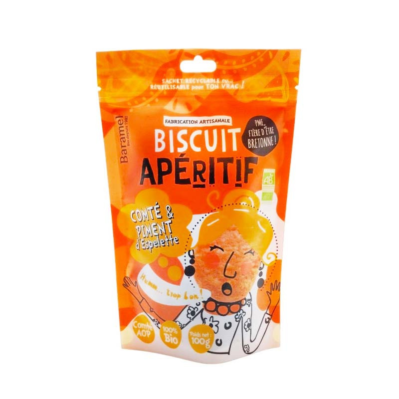 Biscuit Salé Comté Piment Espelette Bio Sachet Baramel 100G