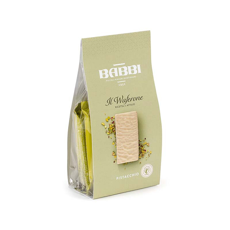 Grandes Gaufrettes Pistache 10 Gaufrettes 180G Babbi
