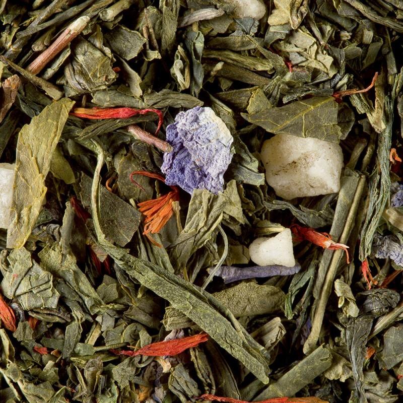 Thés vrac - Thé Macaron Cassis Violette - en vrac - 